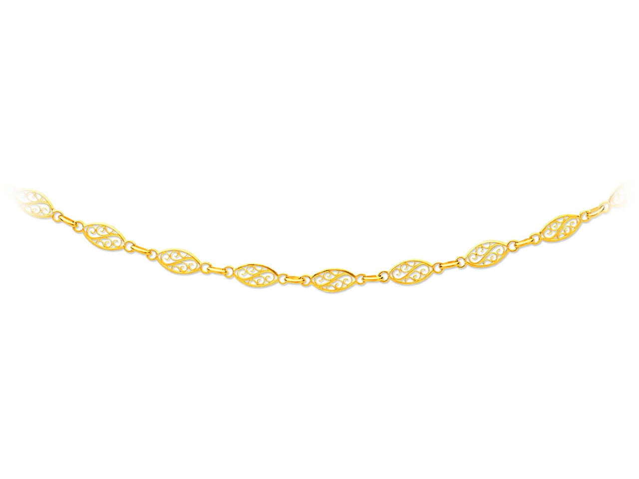 Collier maille filigrane or jaune 18k Caplain-saint-andré