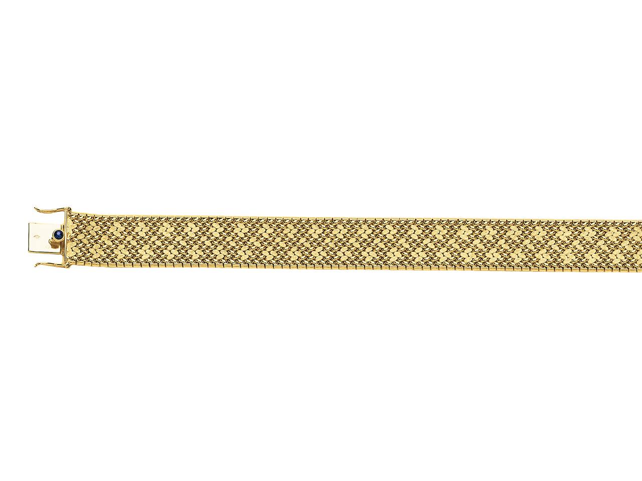 Bracelet maille Polonaise satinée et polie or jaune 18k caplain saint andré