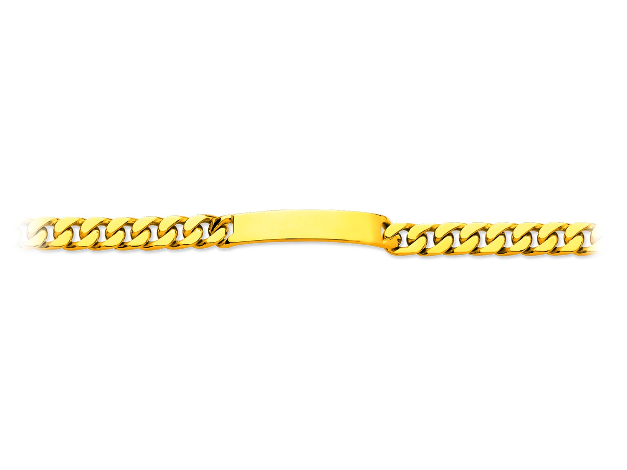 Bracelet identité maille Gourmette serrée or jaune 18k caplain saint andré