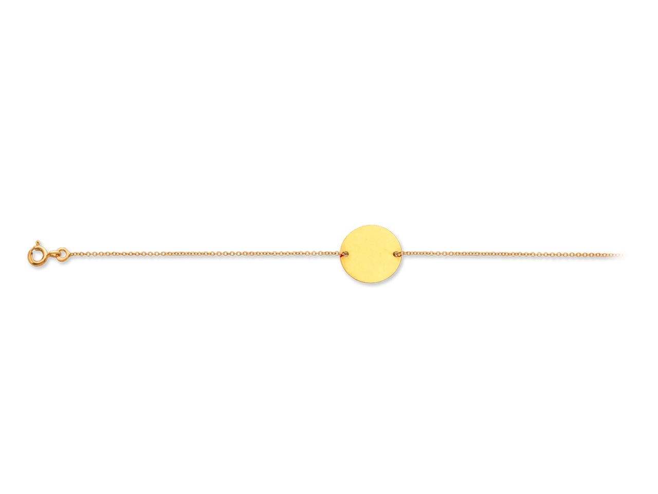 Bracelet chaîne plaque ronde or jaune 18k caplain saint andré