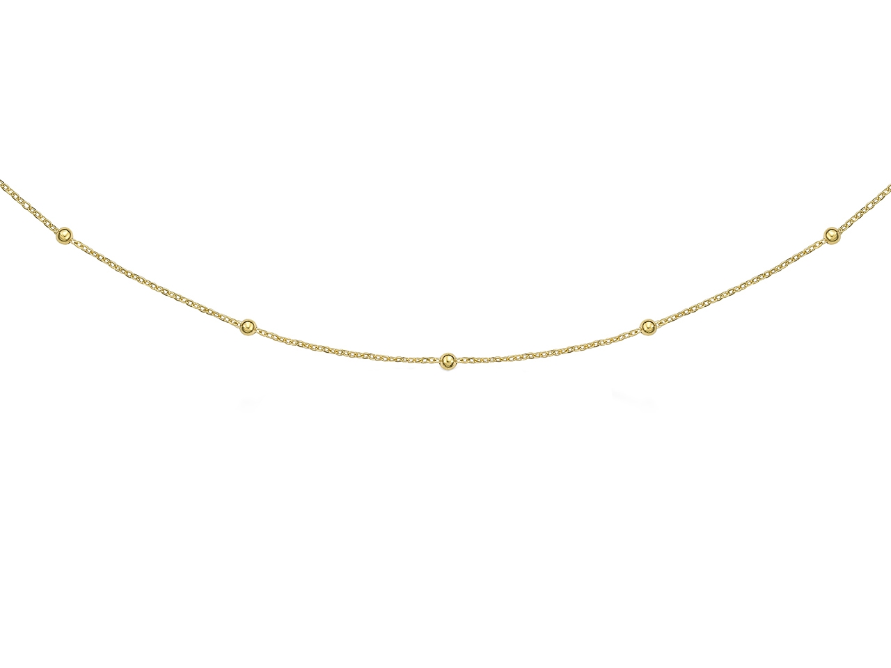 Collier petites boules sur chaîne or jaune 18k Caplain-Saint-André