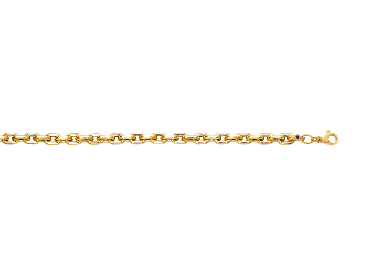 Bracelet maille forçat allongée creuse or jaune 18k caplain saint andré