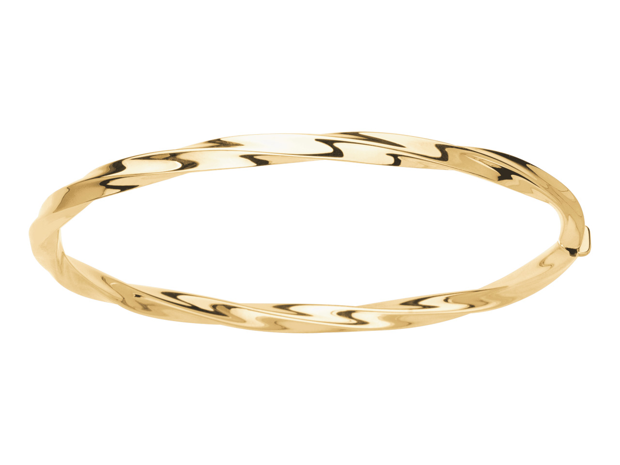 Bracelet Jonc creux torsadé or jaune 18k caplain saint andré