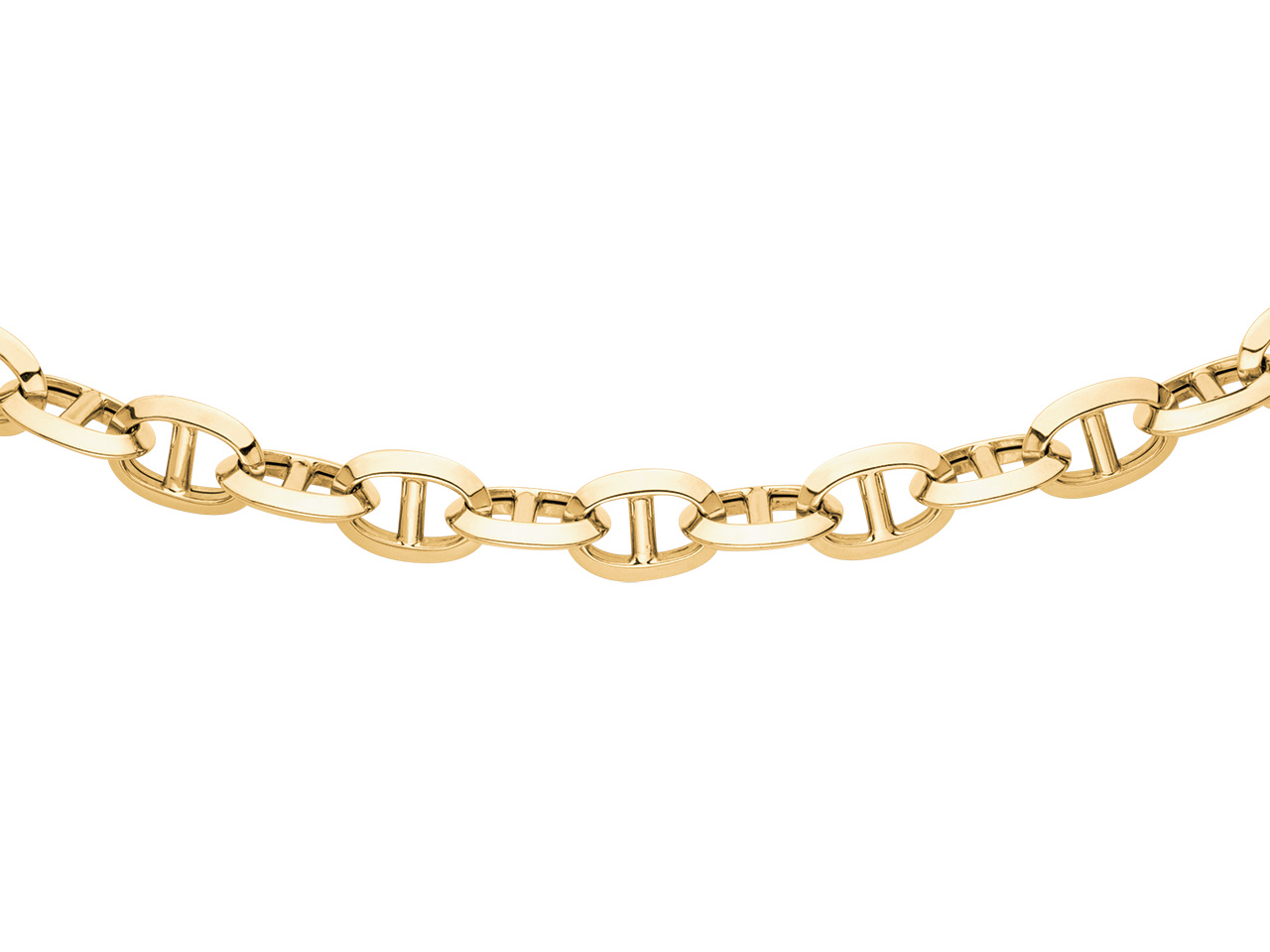 Collier maille Marine creuse or jaune 18k caplain saint andré