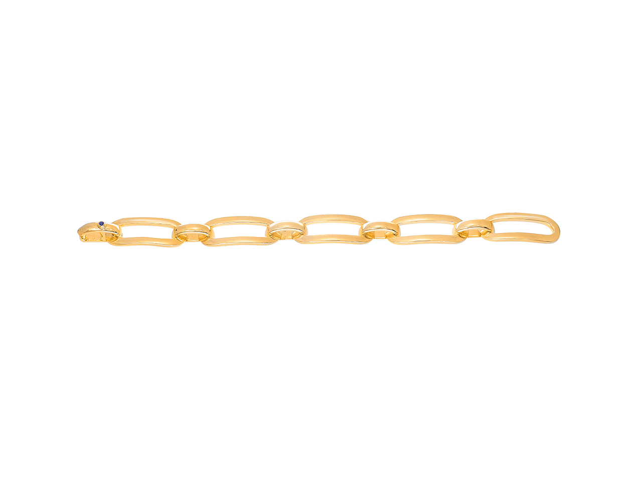 Bracelet maille creuse ovale alternée or jaune 18k caplain saint andré