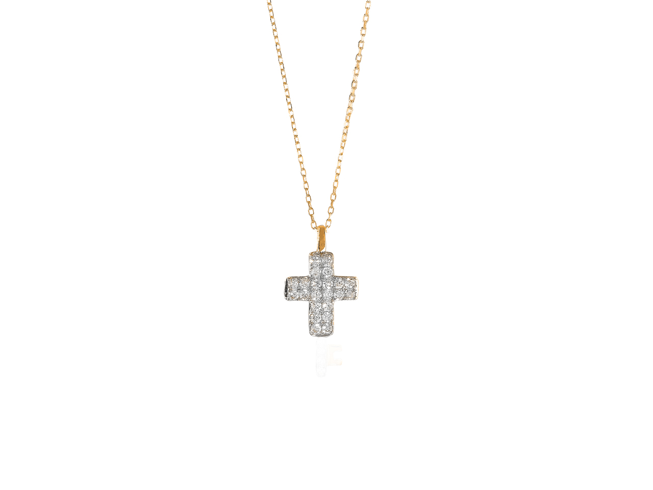 Collier Croix 9 mm, diamants, Caplain Saint André