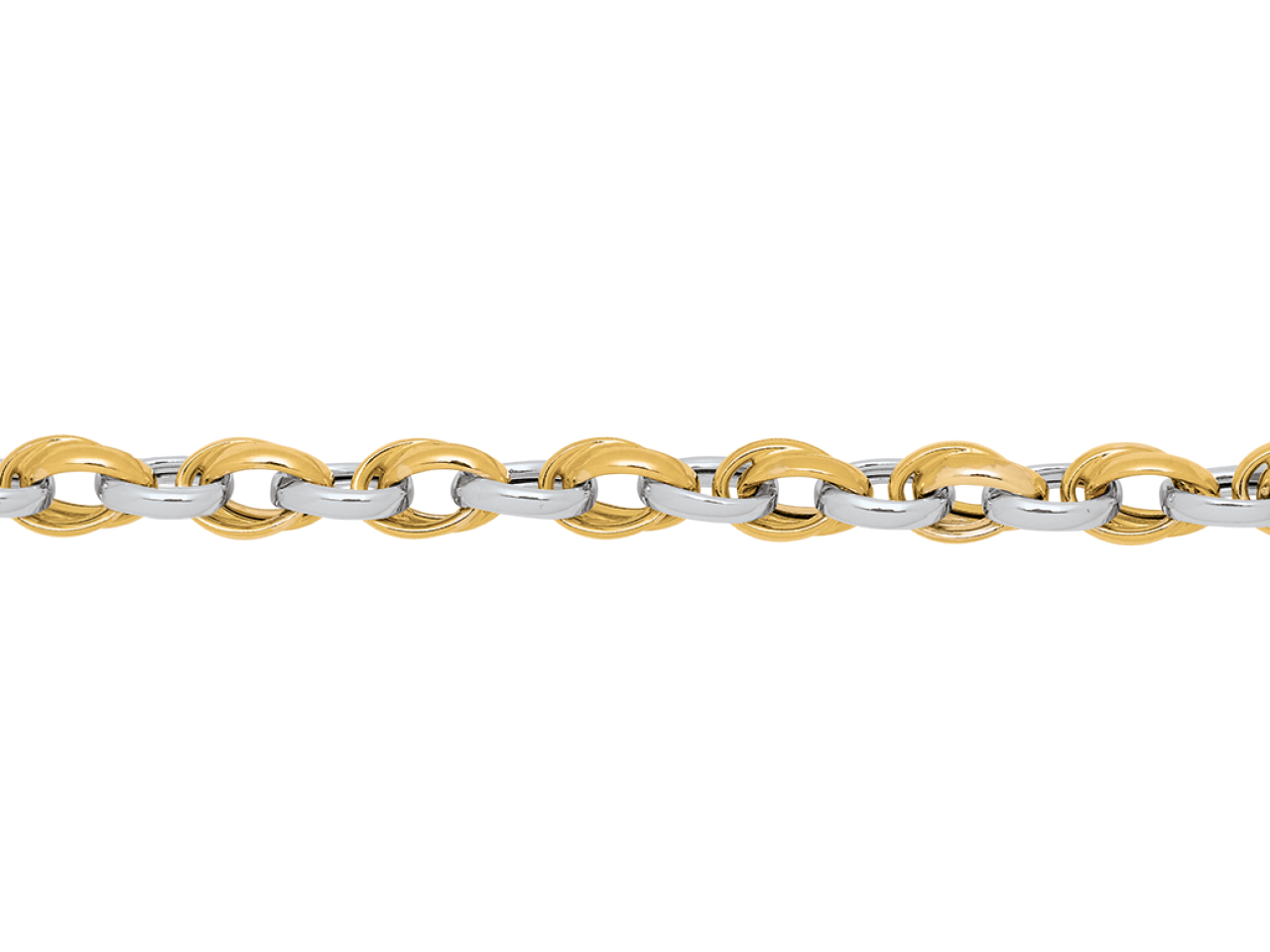 Bracelet Double anneaux Or bicolore 18k caplain saint andré