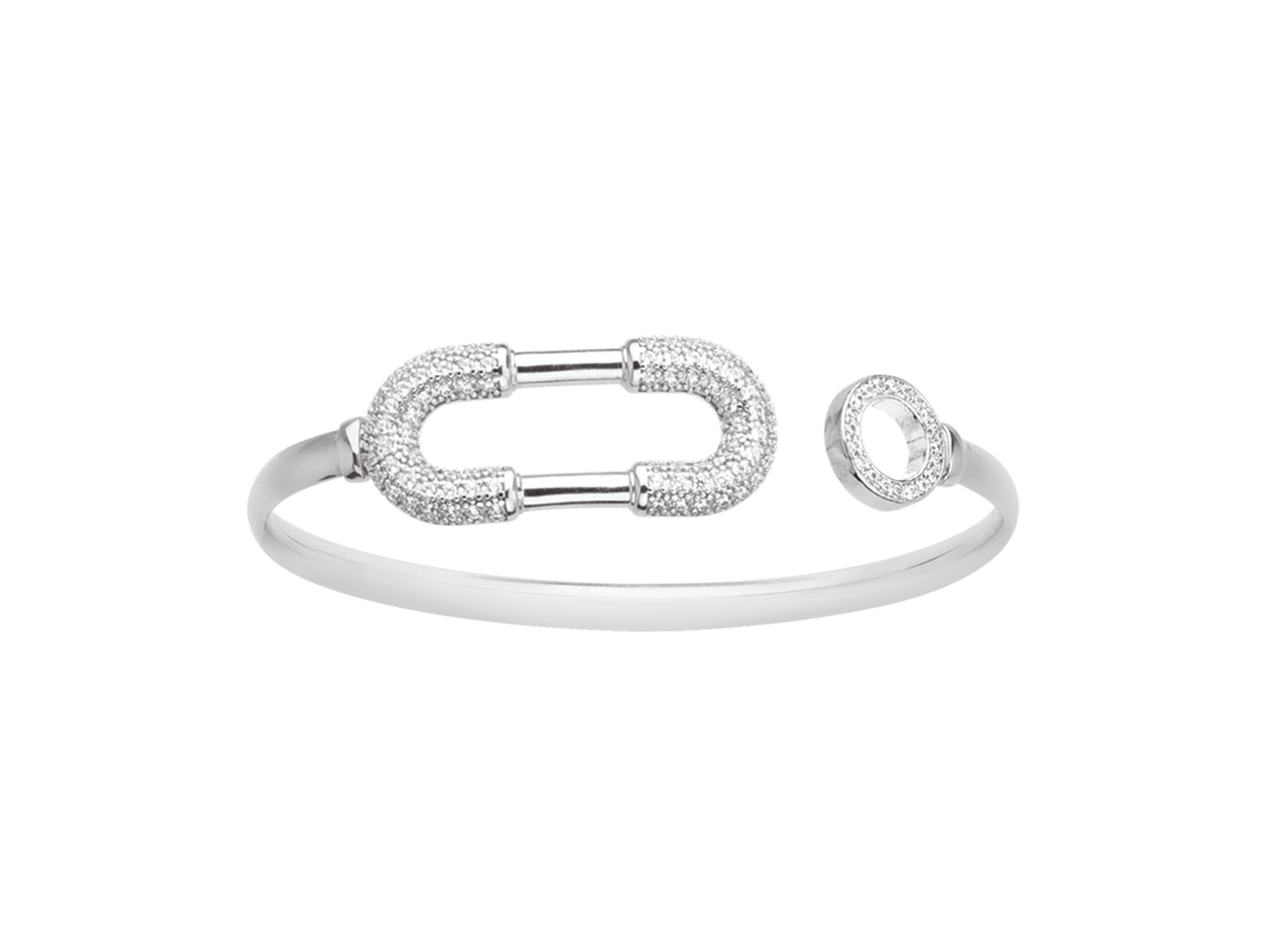 Bracelet jonc Argent et Oxydes de zirconium, Caplain Saint André