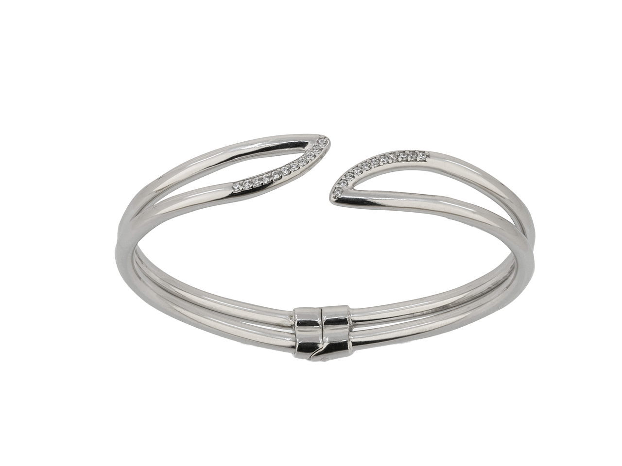 Bracelet jonc Caplain Saint André Argent et zirconium