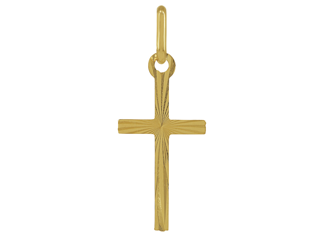 Pendentif Croix plate ciselée or jaune 18k caplain saint andré