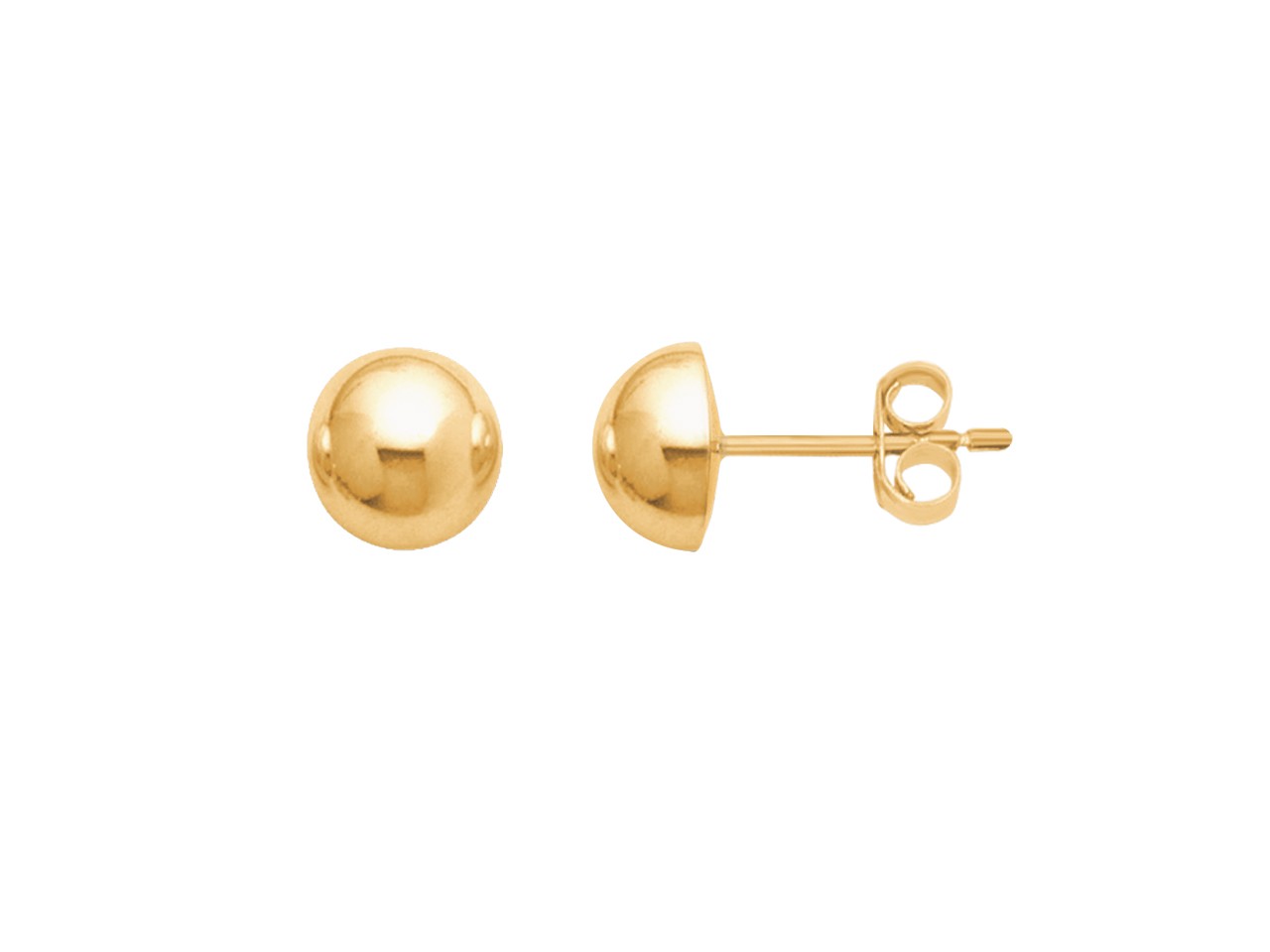 Boucles d'oreilles demi-boule or jaune 18k Caplain-Saint-André