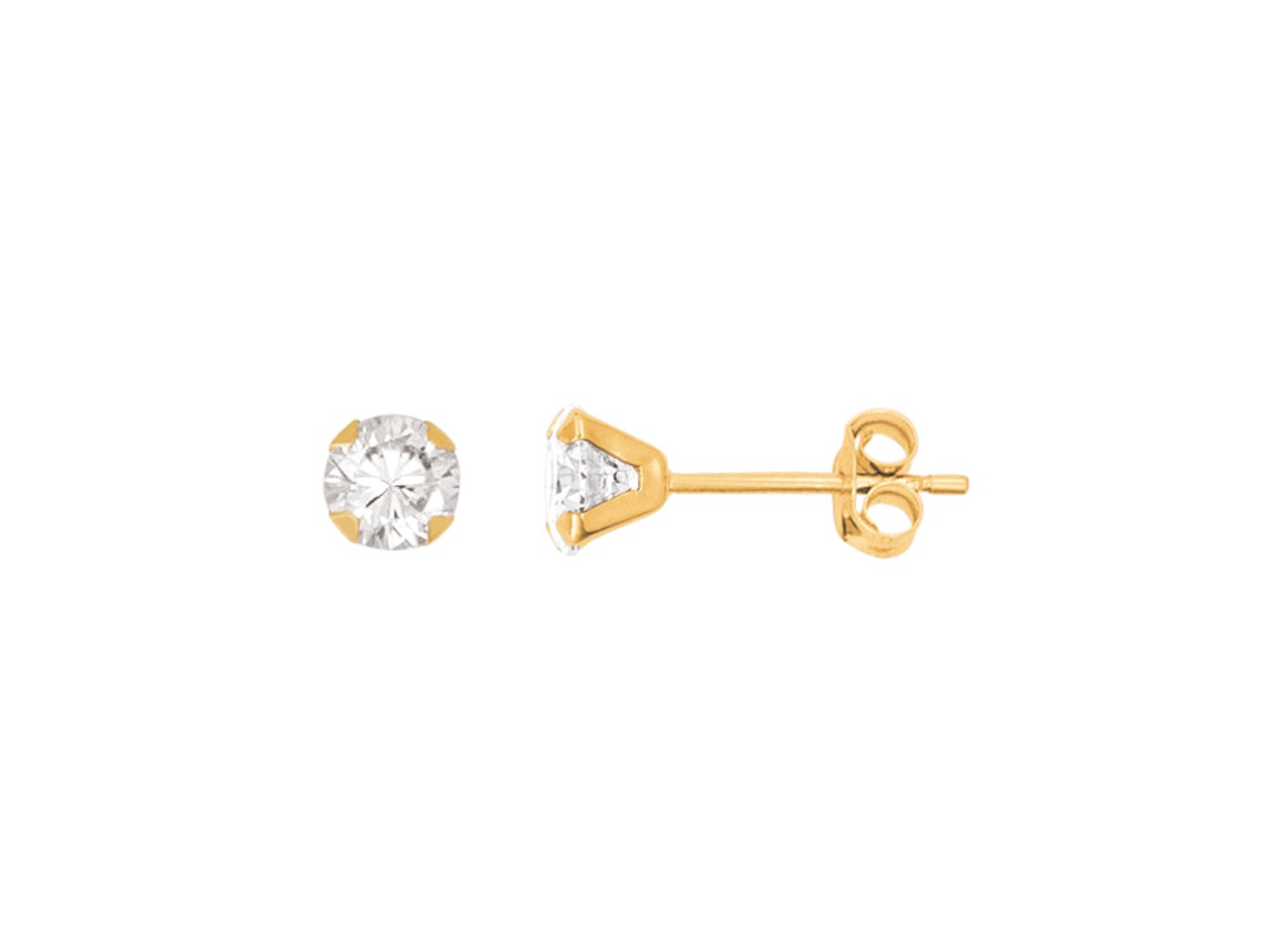 Boucles d'oreilles oxyde de zirconium or jaune 18k Caplain-Saint-André