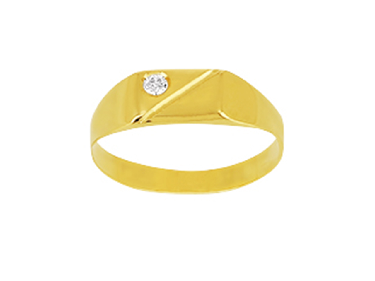 Chevalière enfant avec Oxyde de Zirconium, Or jaune 18k caplain saint andré