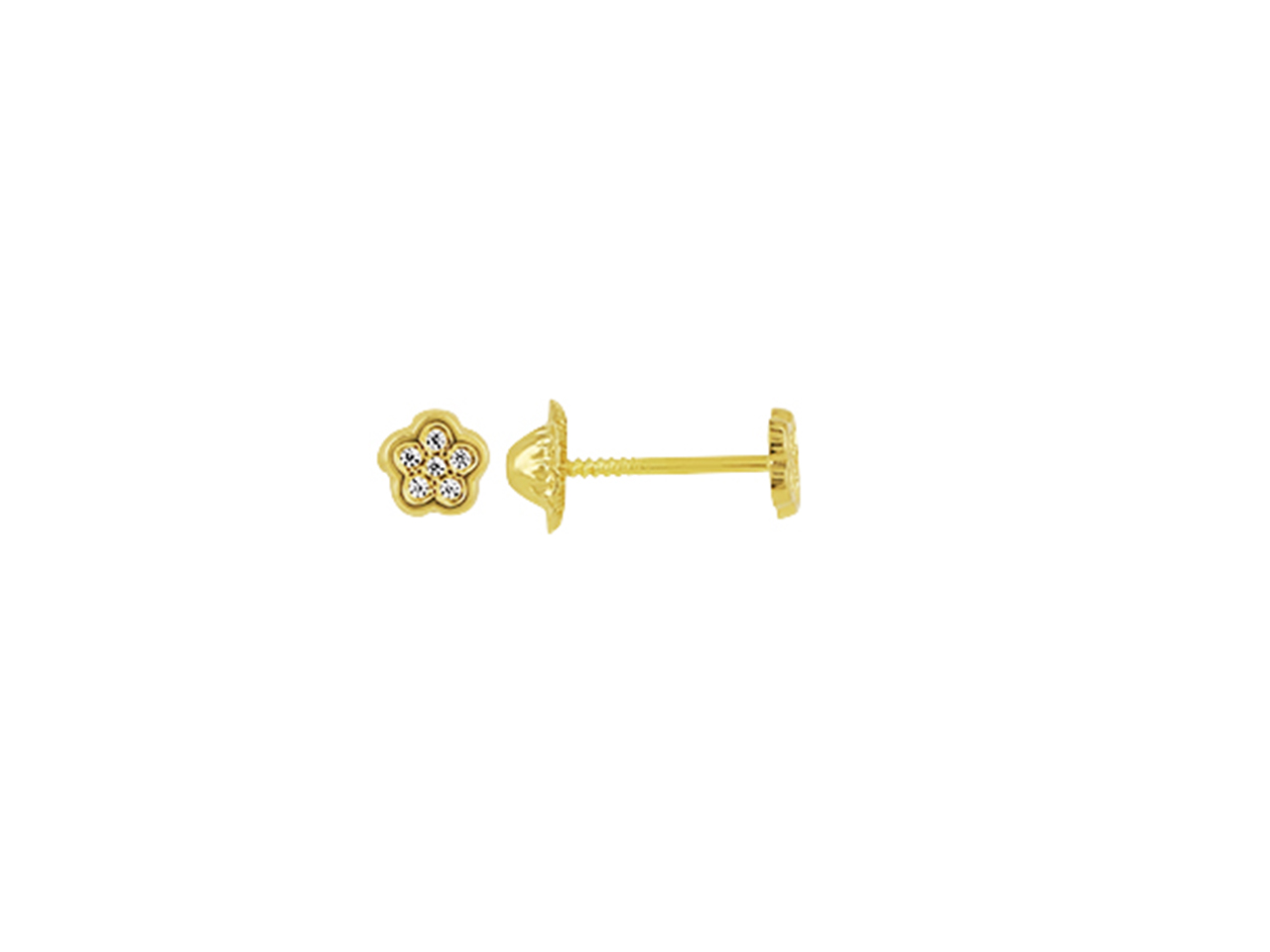 Boucles d'oreilles Fleur or jaune 18k caplain saint andré