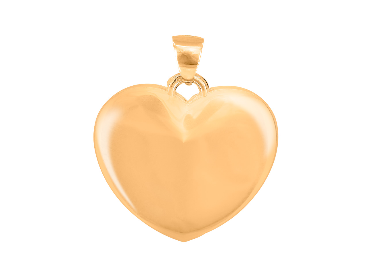 Pendentif gros Coeur creux or jaune 18k caplain saint andré