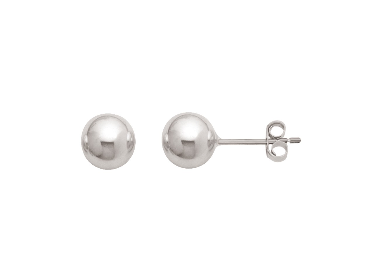 Boucles d'oreilles boules or gris 18k Caplain-saint-andré