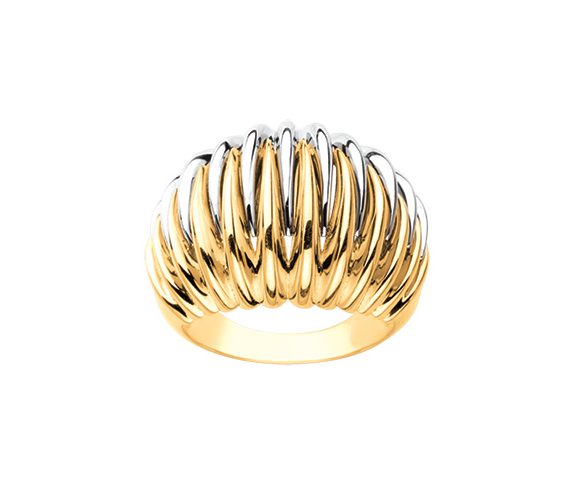 Bague Jonc massive étreinte, Or bicolore 18k Caplain Saint André
